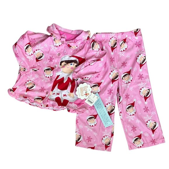 Elf On The Shelf New Girls Size 3T Pink Holiday Pajama Set NWT - Picture 1 of 12